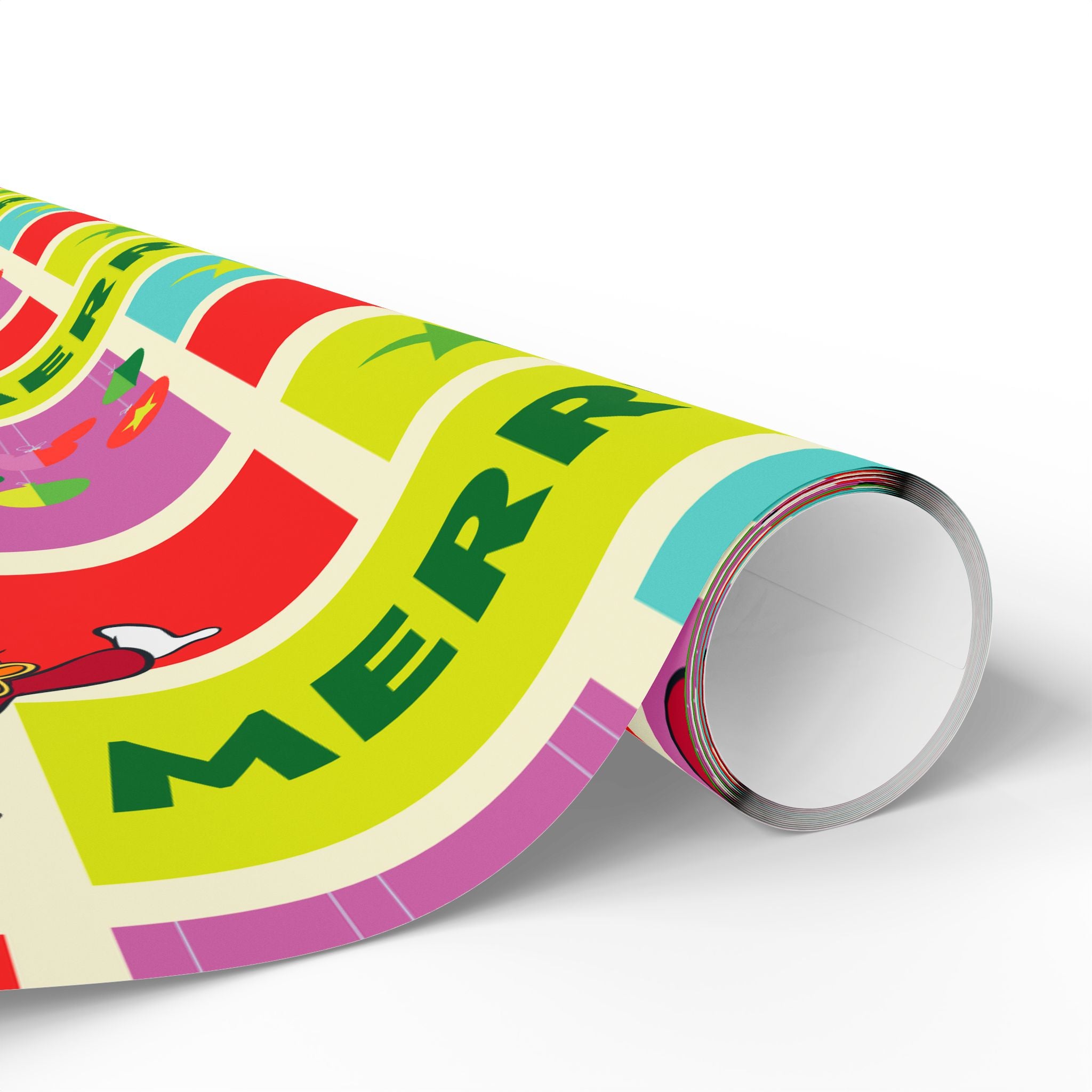 Christmas Patchwork Wrapping Paper — Merry XMAS Gift Wrap Roll