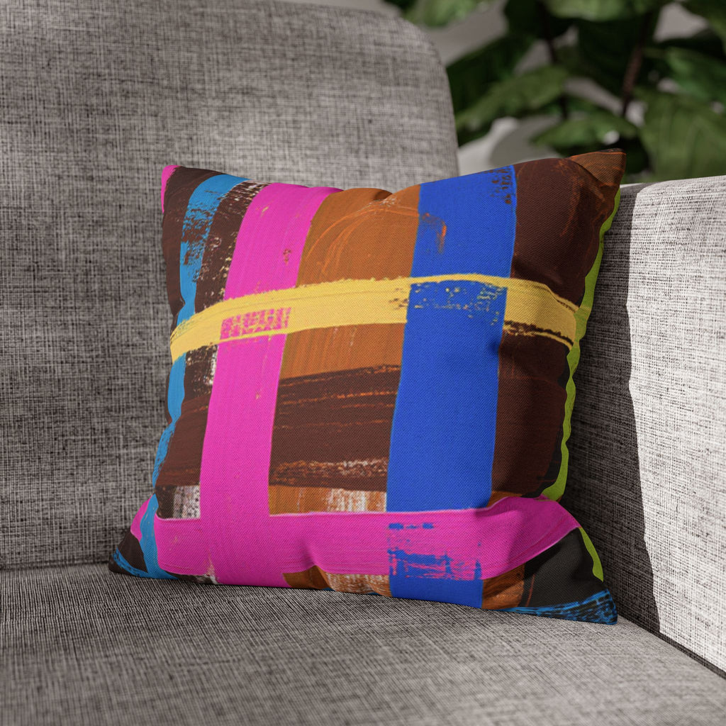 Plaid Accent Colorful Throw Pillow