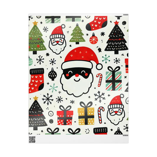 Happy Santa Wrapping Paper - Santa & Christmas Motif