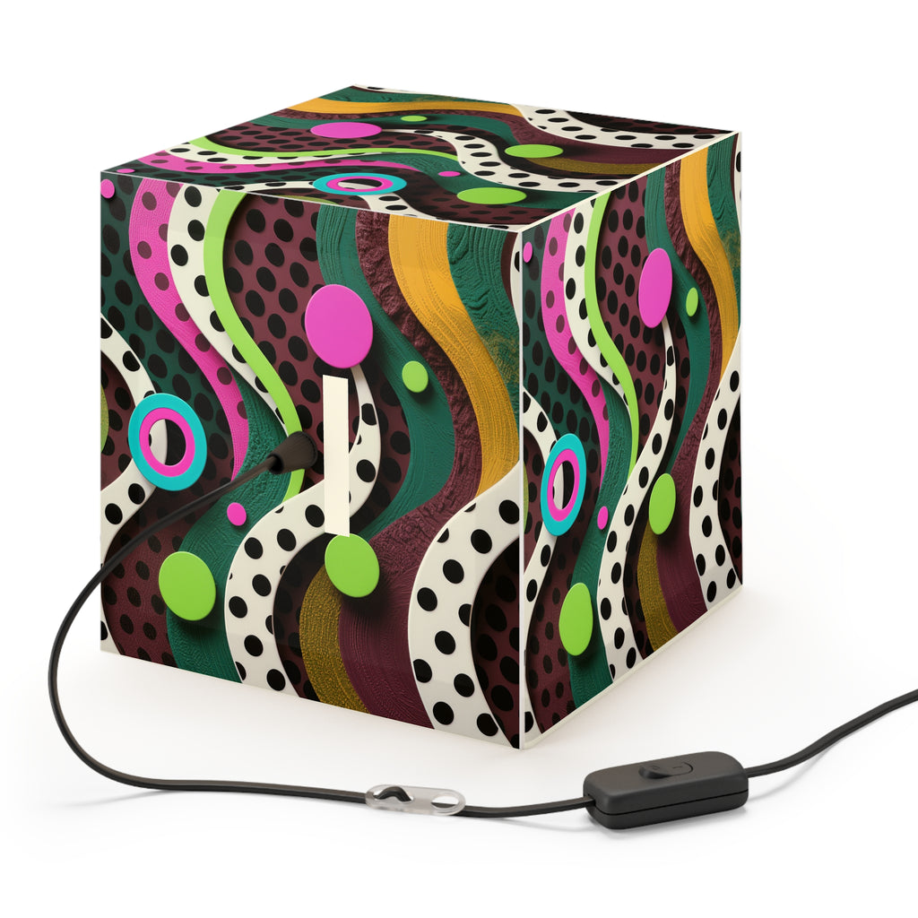 Retro Pop Art Cube Lamp — Colorful Abstract Pendant Light