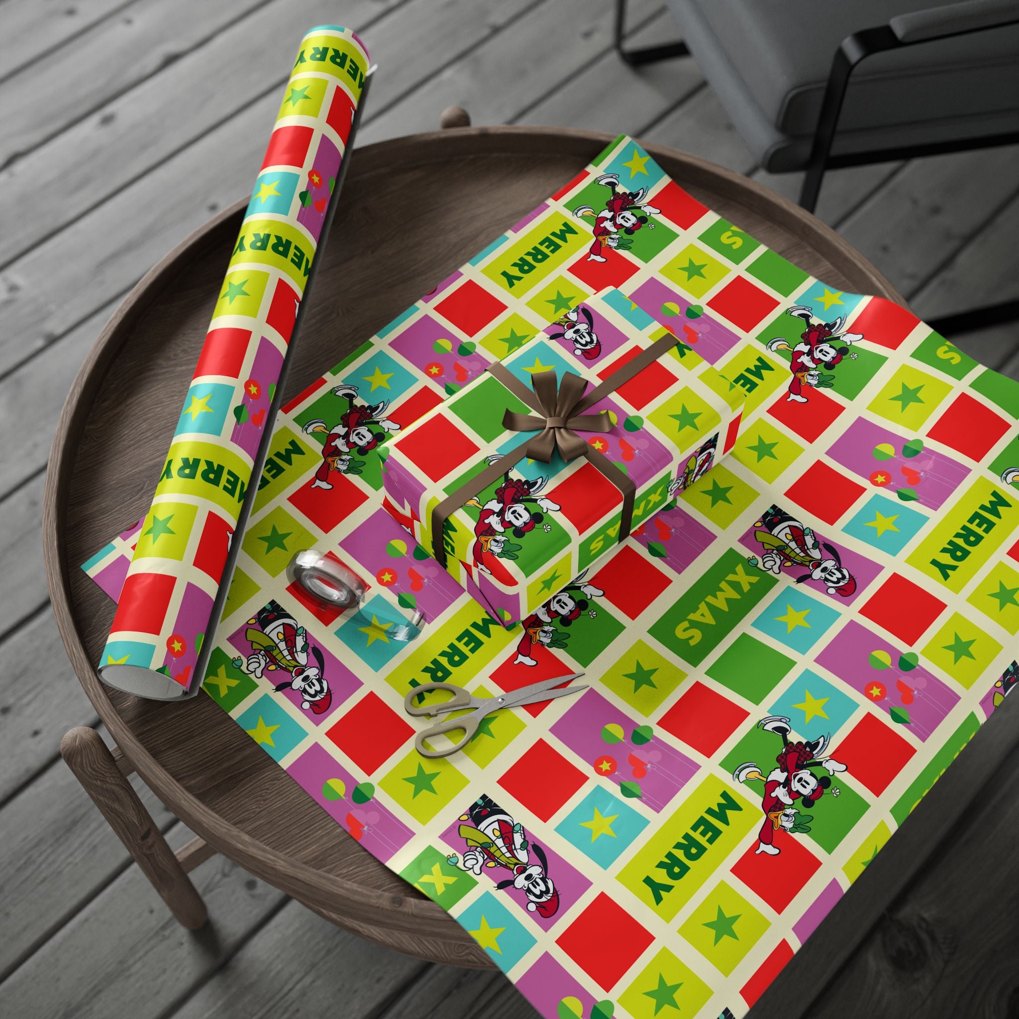 Christmas Patchwork Wrapping Paper — Merry XMAS Gift Wrap Roll
