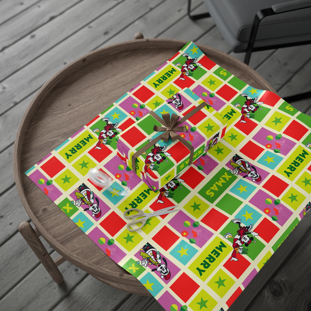 Christmas Patchwork Wrapping Paper — Merry XMAS Gift Wrap Roll