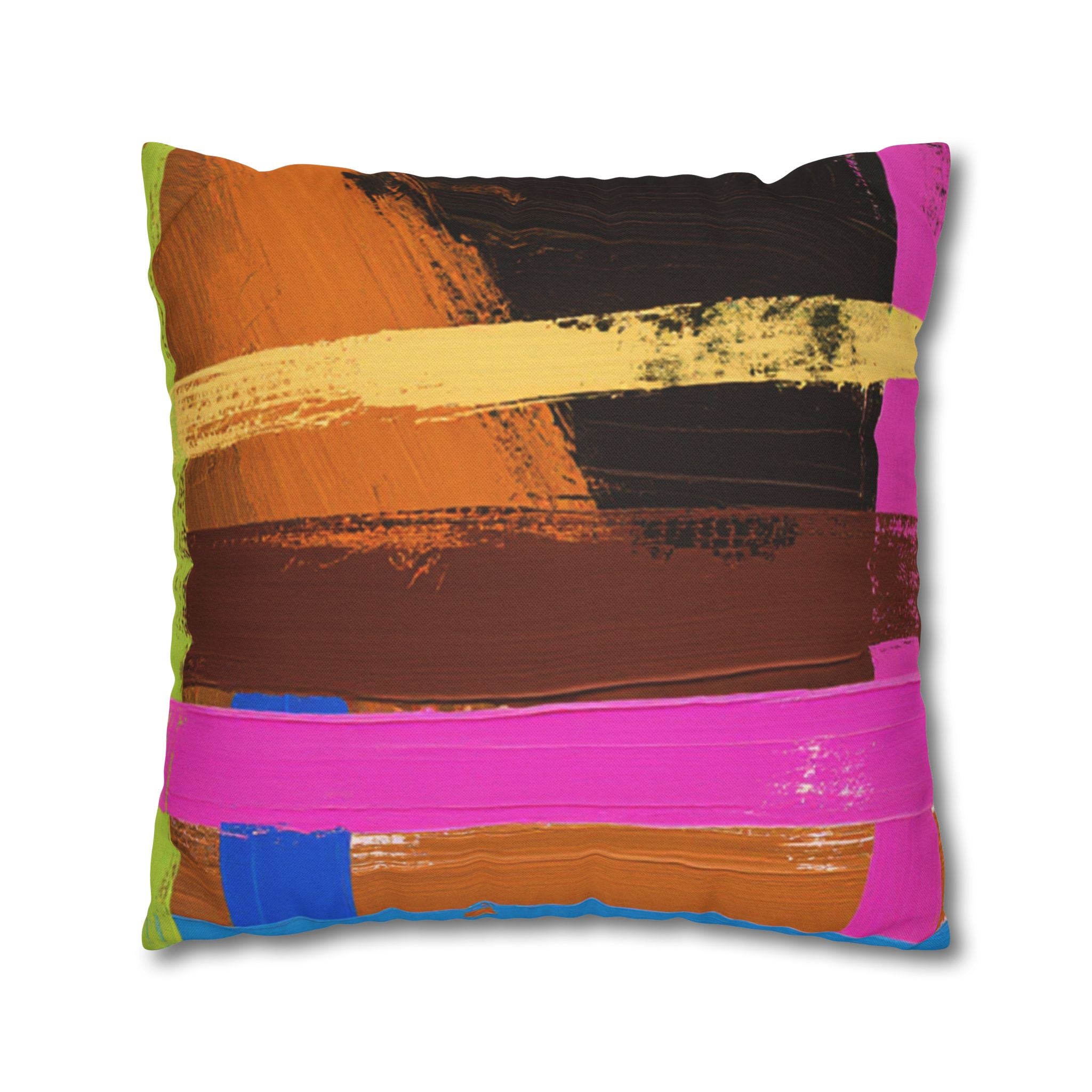 Plaid Accent Colorful Throw Pillow