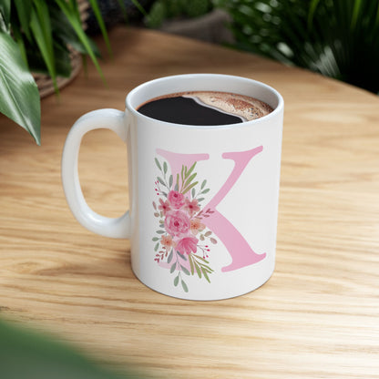 Personalized Floral Ceramic Mug - Perfect Gift for Mom, Sister, or Friends