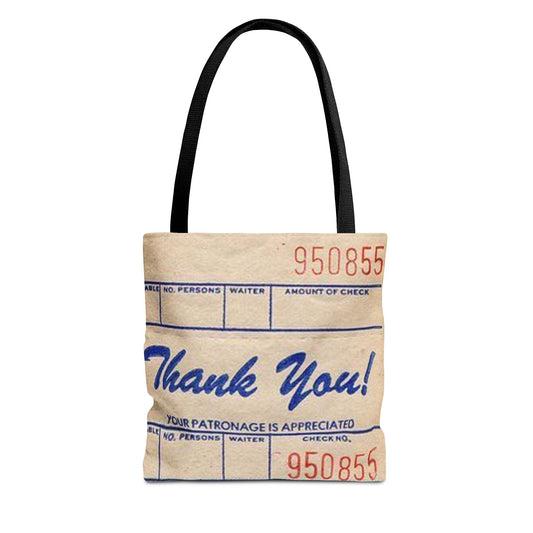 Thank You Receipt Tote Bag