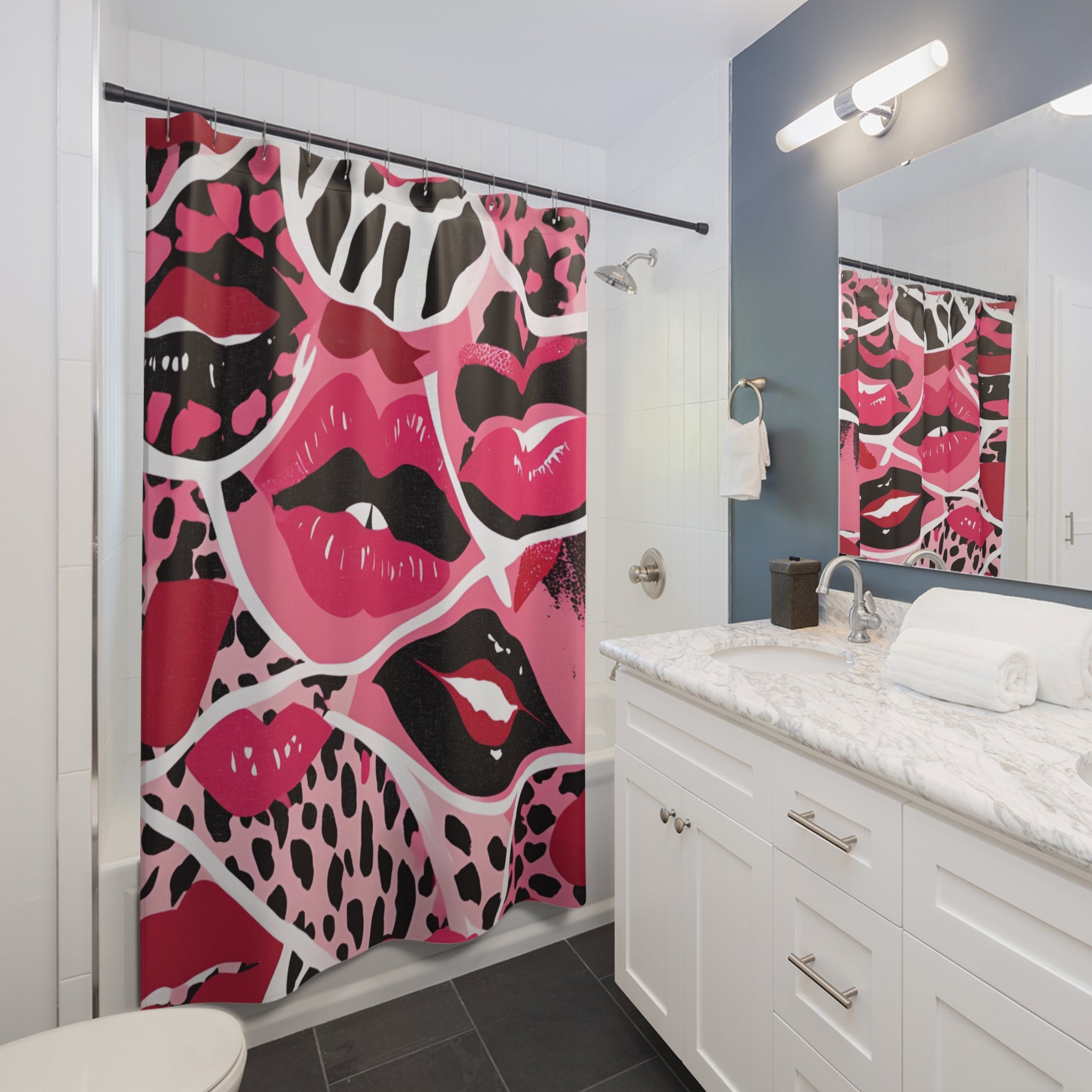 Bold Lips Shower Curtain - Stylish Bathroom Décor for Trendy Spaces