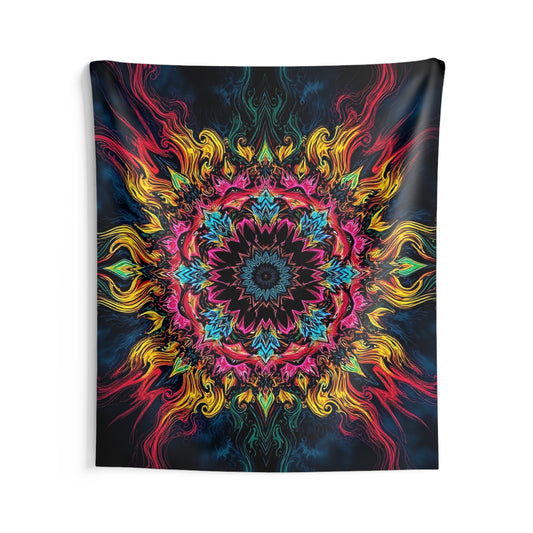 Vibrant Mandala Indoor Wall Tapestry – Boho Home Decor for Relaxation & Celebration