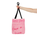 Guest Check Pink Tote Bag — 'Have a Nice Day' Retro Diner AOP Shopper