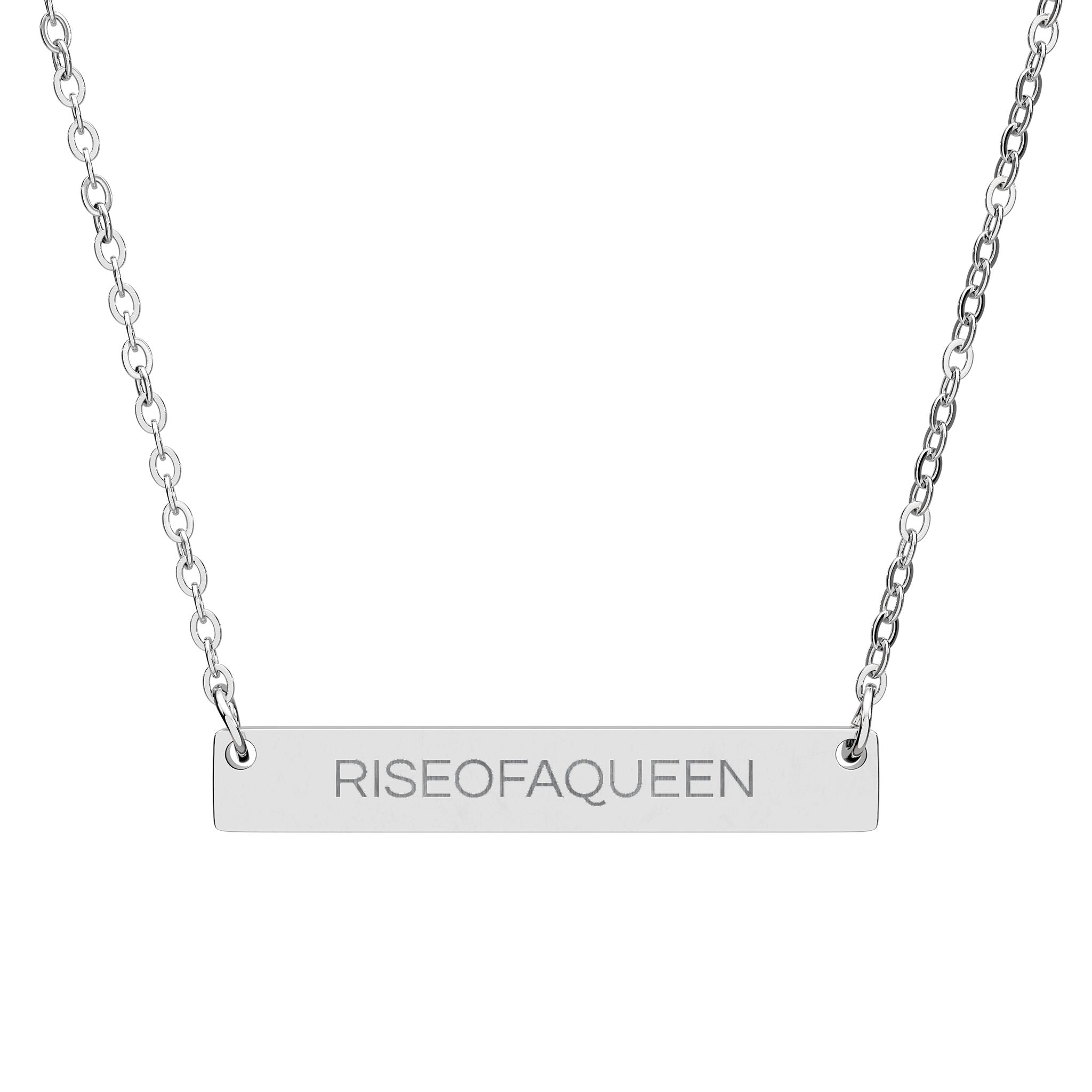 Engraved Horizontal Bar Necklace