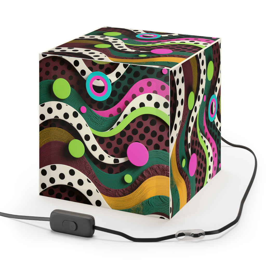 Retro Pop Art Cube Lamp — Colorful Abstract Pendant Light