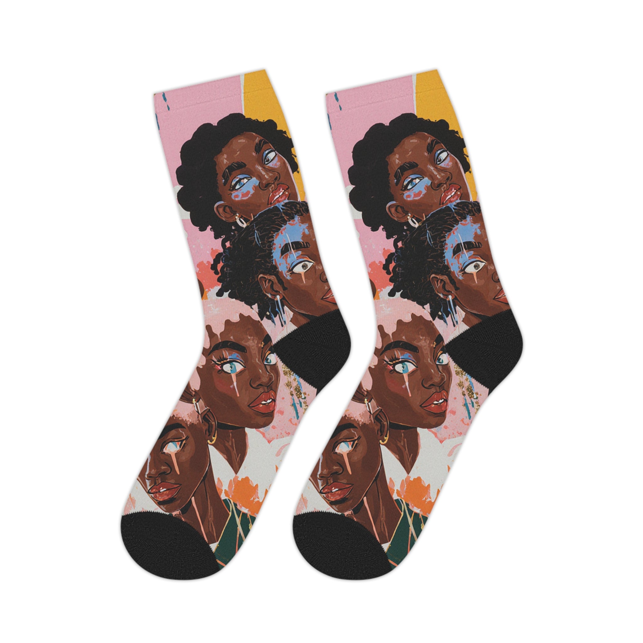 Afro Art Mid‑Calf Socks —