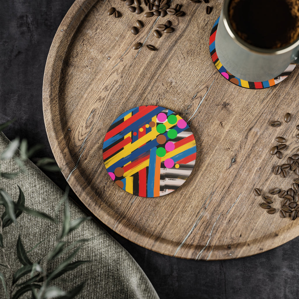 Abstract Colorblock Coasters — Bright Geometric Drink Coasters
