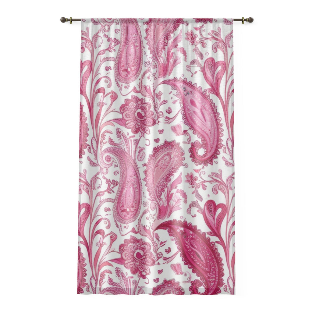 Elegant Pink Paisley Window Curtains for a Chic Home Decor
