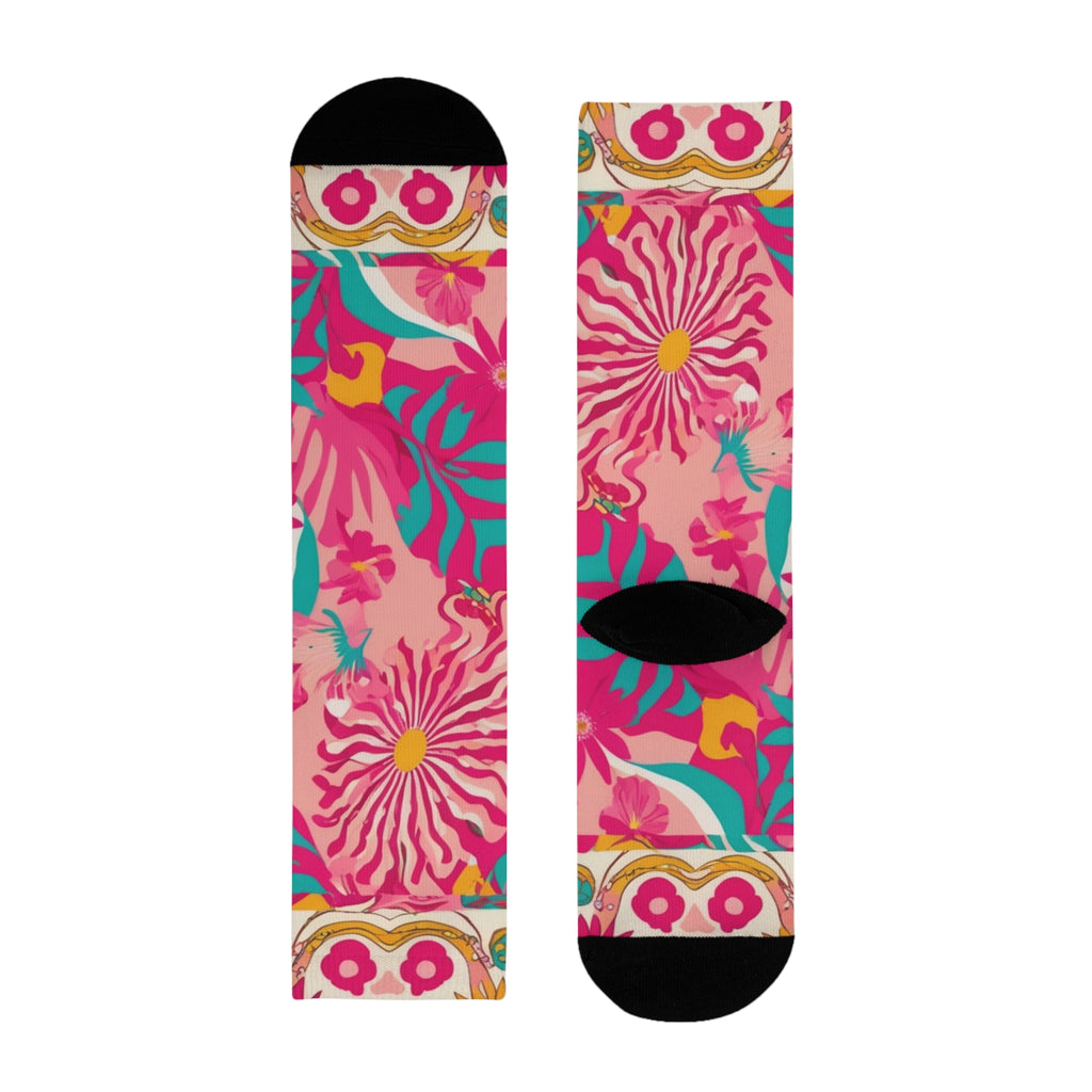 Floral Patchwork Crew Socks