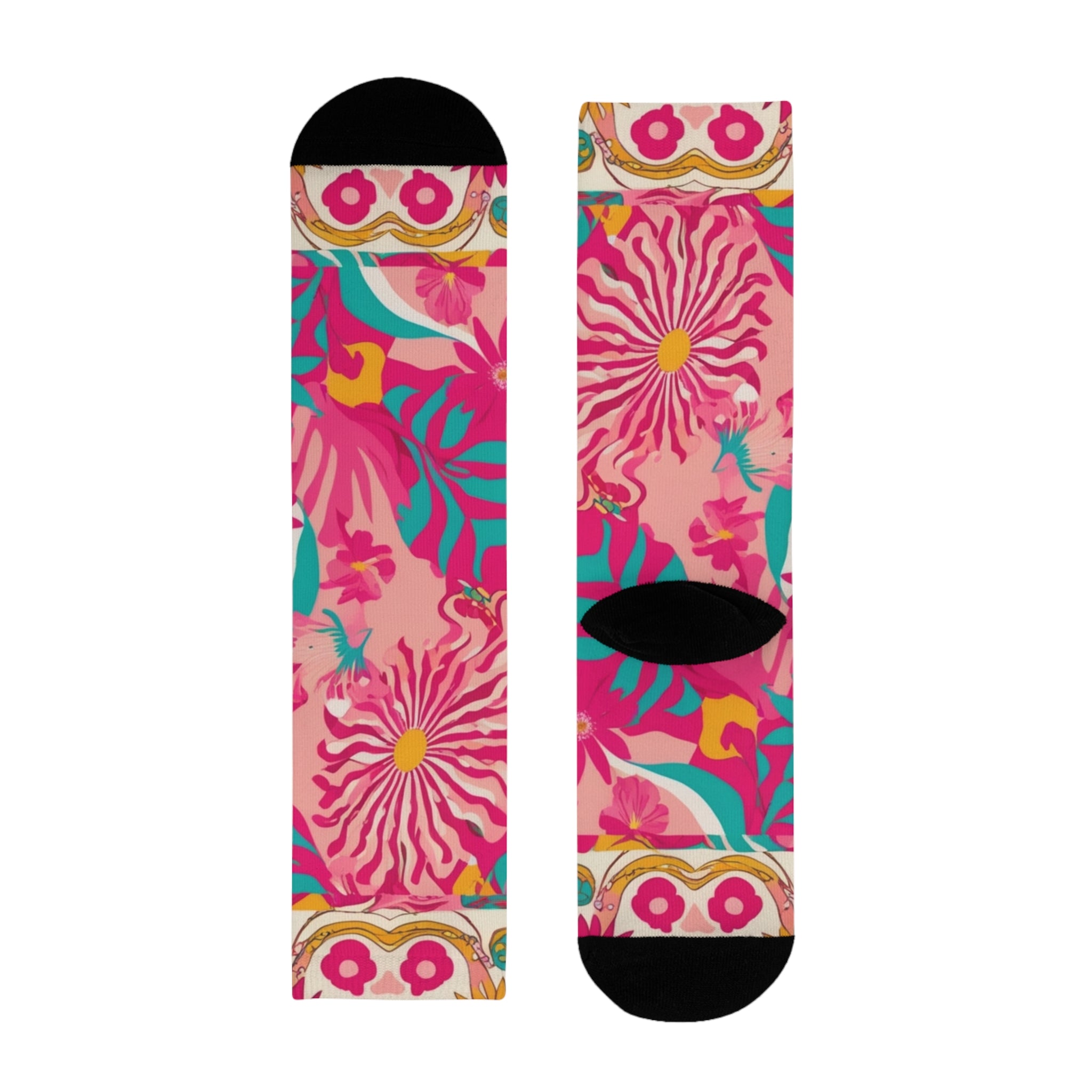Floral Patchwork Crew Socks