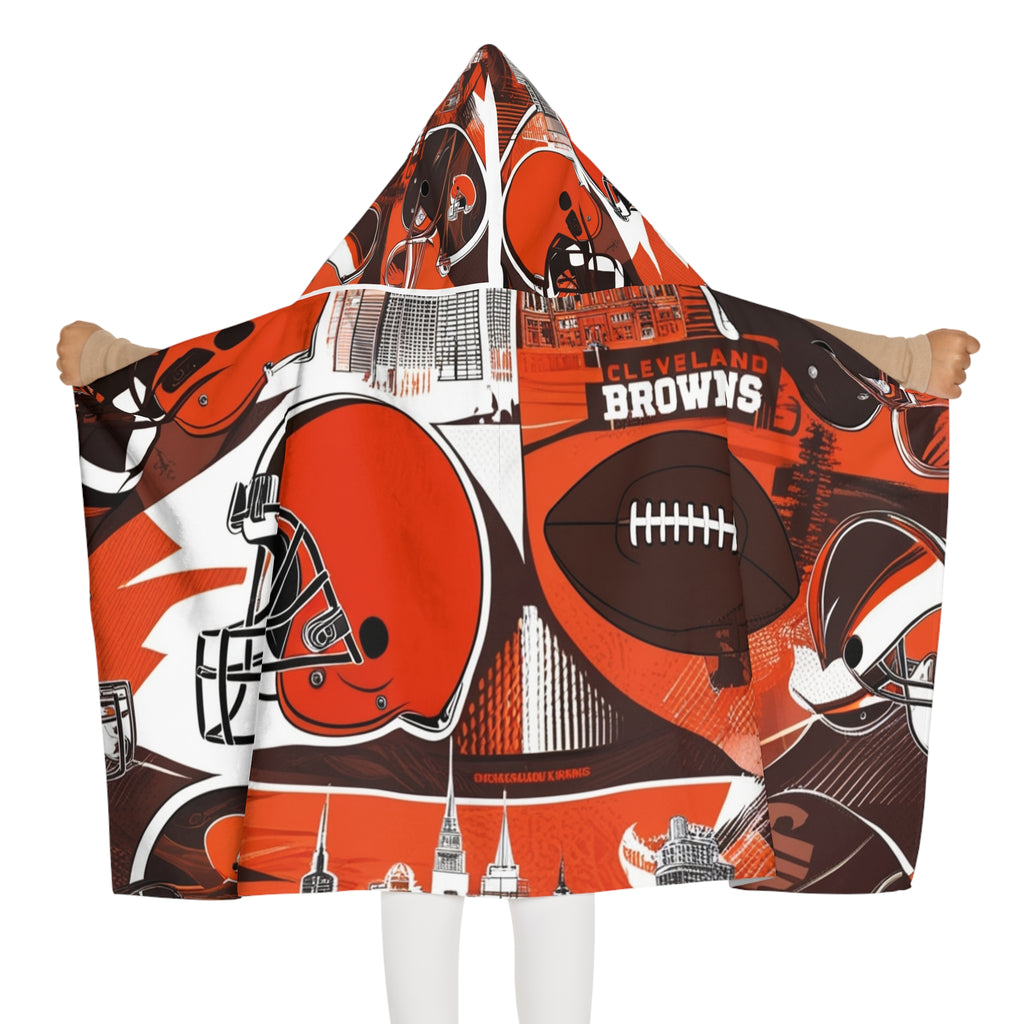 Cleveland Browns Youth Hooded Towel - Cozy Sports Bath Wrap for Young Fans