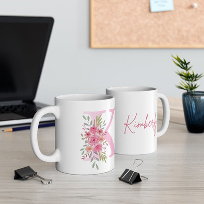 Personalized Floral Ceramic Mug - Perfect Gift for Mom, Sister, or Friends