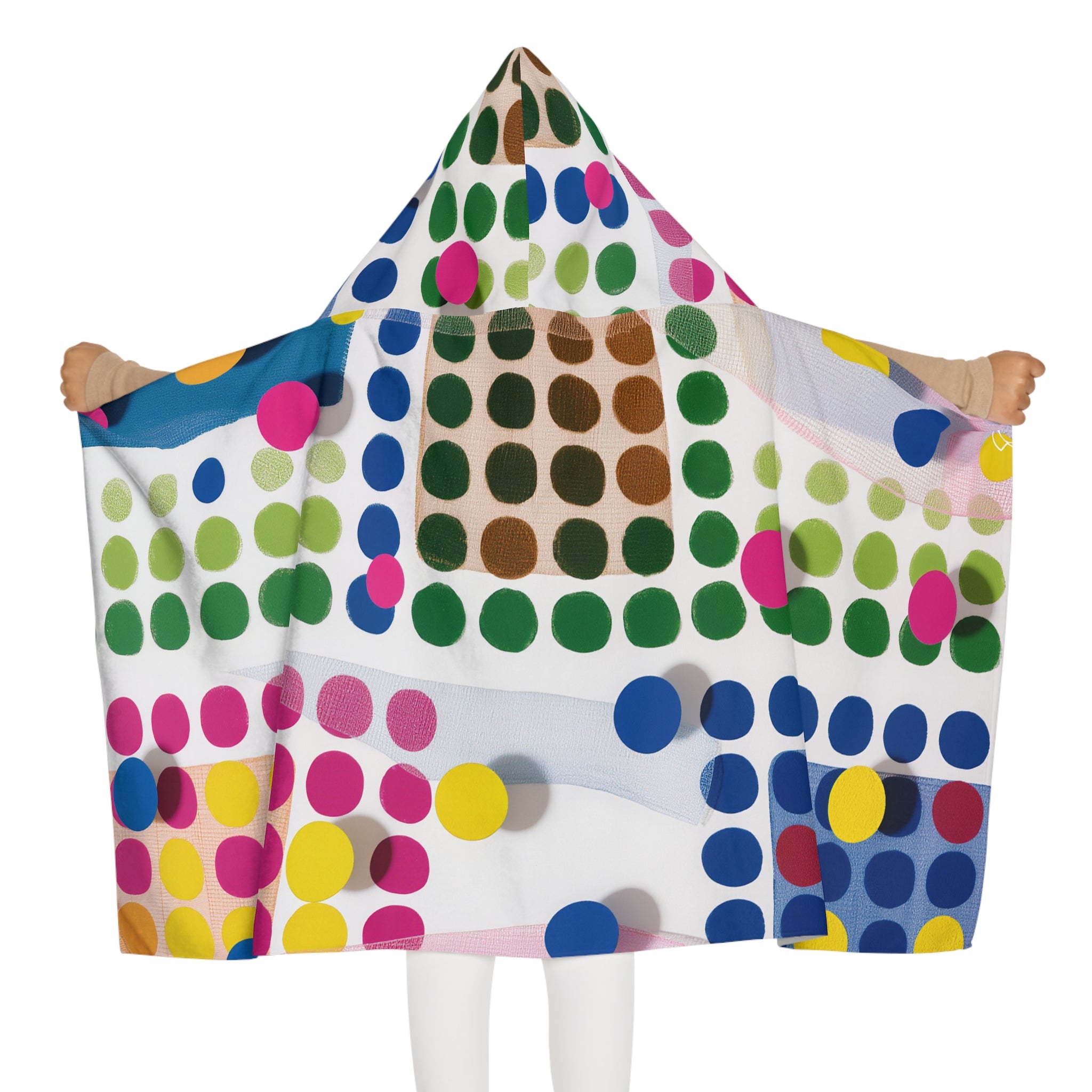 Colorful Dot Pattern Youth Hooded Towel