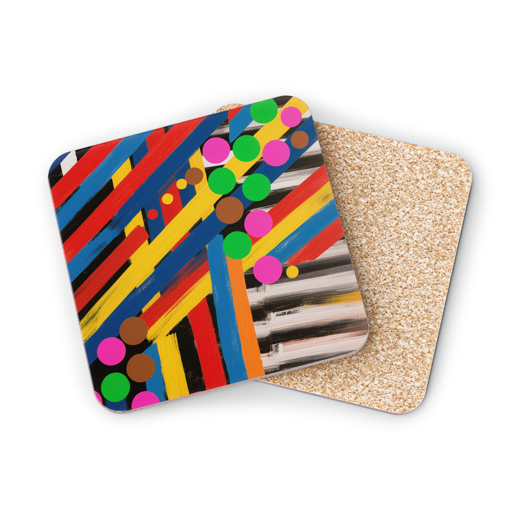 Abstract Colorblock Coasters — Bright Geometric Drink Coasters
