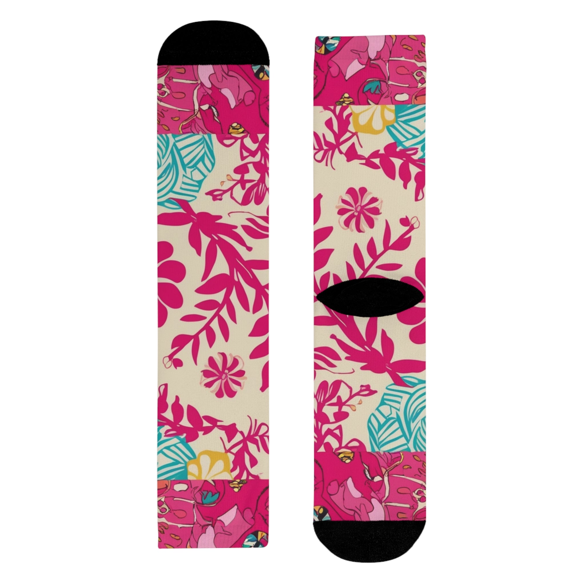 Floral Patchwork Crew Socks