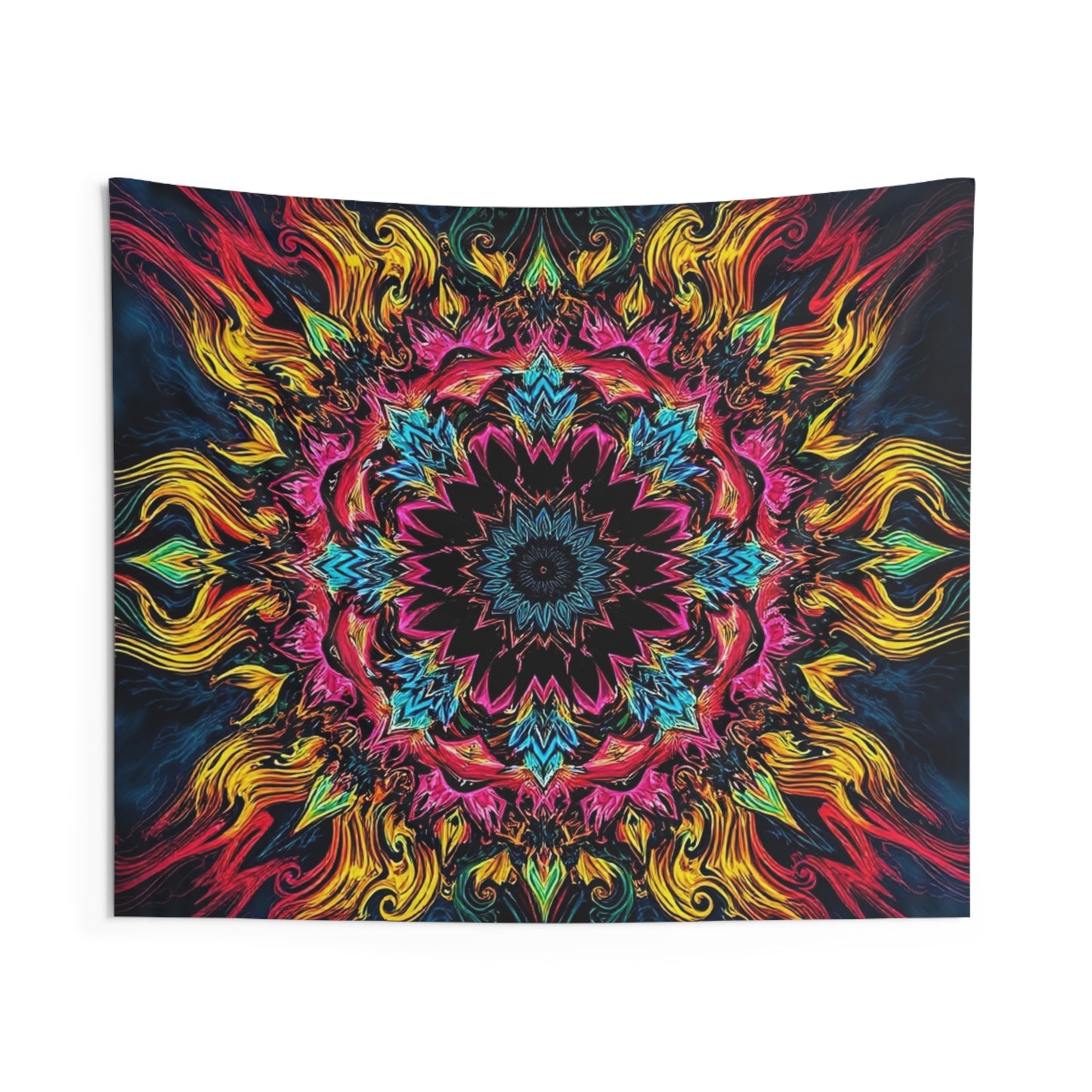 Vibrant Mandala Indoor Wall Tapestry – Boho Home Decor for Relaxation & Celebration
