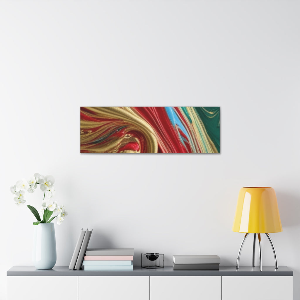 Abstract Swirl – Gold, Red, Blue, and Green Gallery Wrapped Canvas