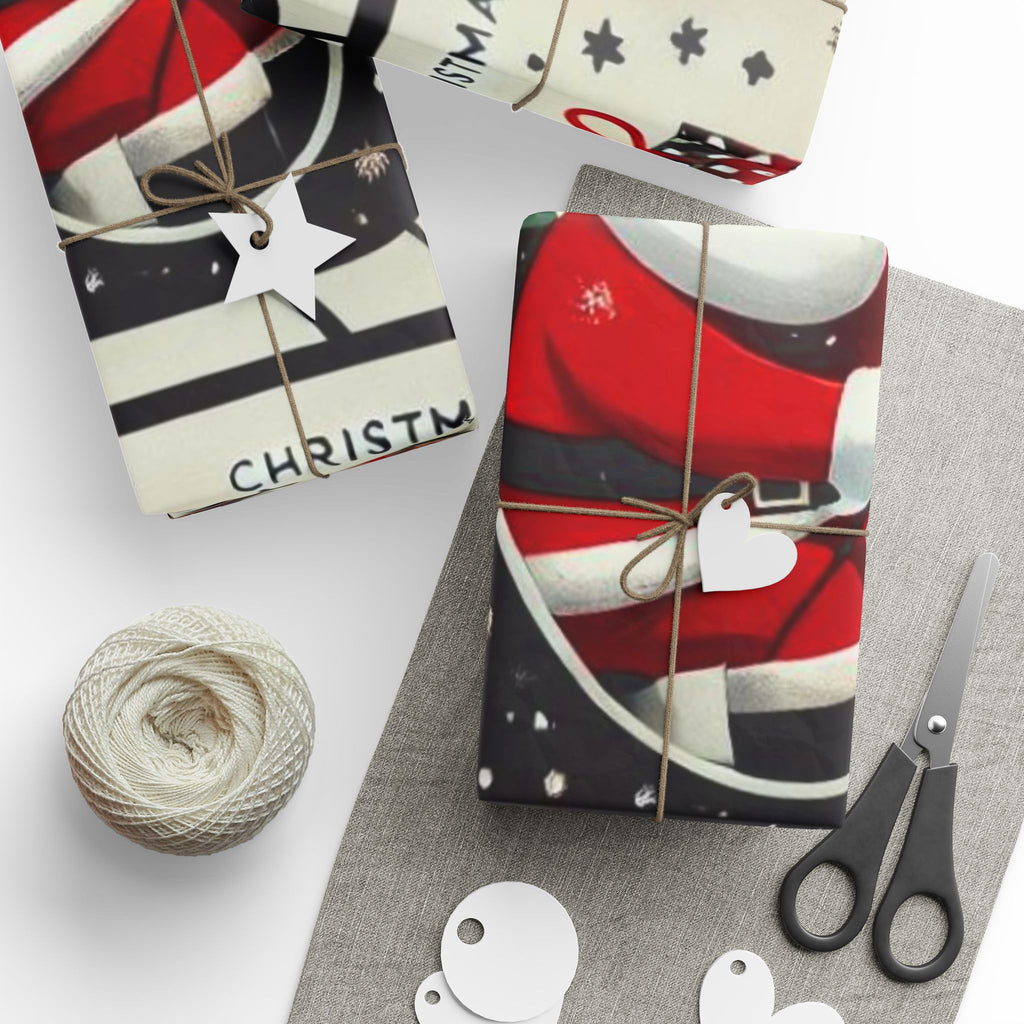 Black Santa Wrapping Paper