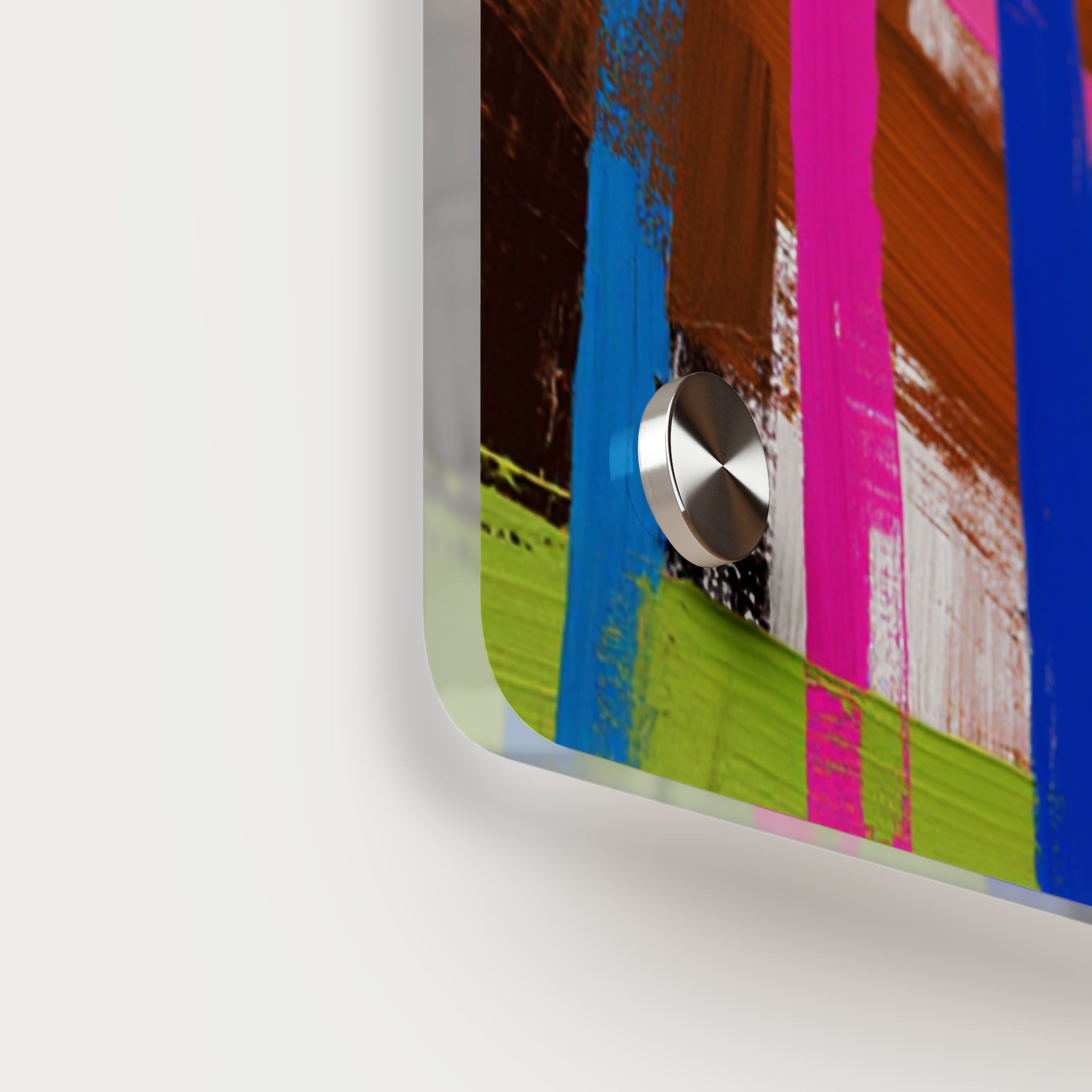 Abstract Neon Grid Acrylic Wall Art Panel — Colorful Modern Geometric Decor