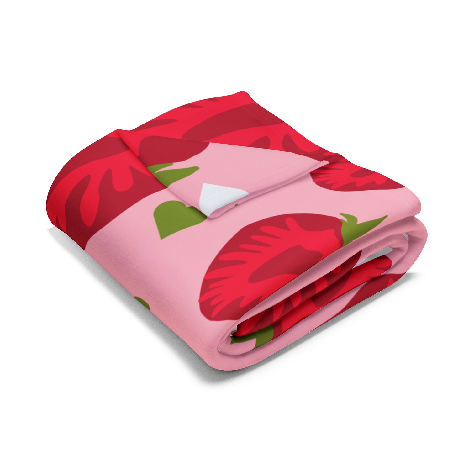 Strawberry Hearts Fleece Blanket