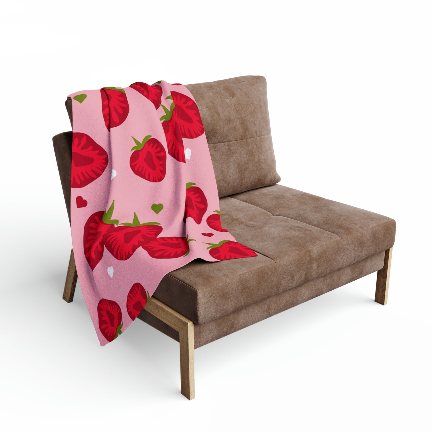 Strawberry Hearts Fleece Blanket