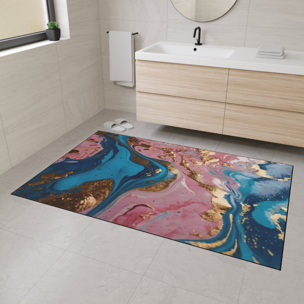 Elegant Abstract Heavy Duty Floor Mat – Non-Slip Decorative Area Rug for Home & Office