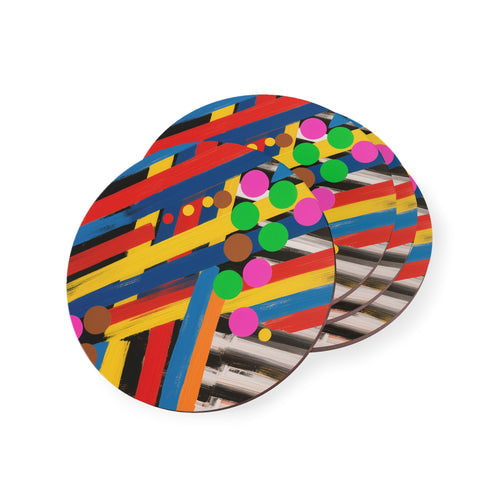 Abstract Colorblock Coasters — Bright Geometric Drink Coasters