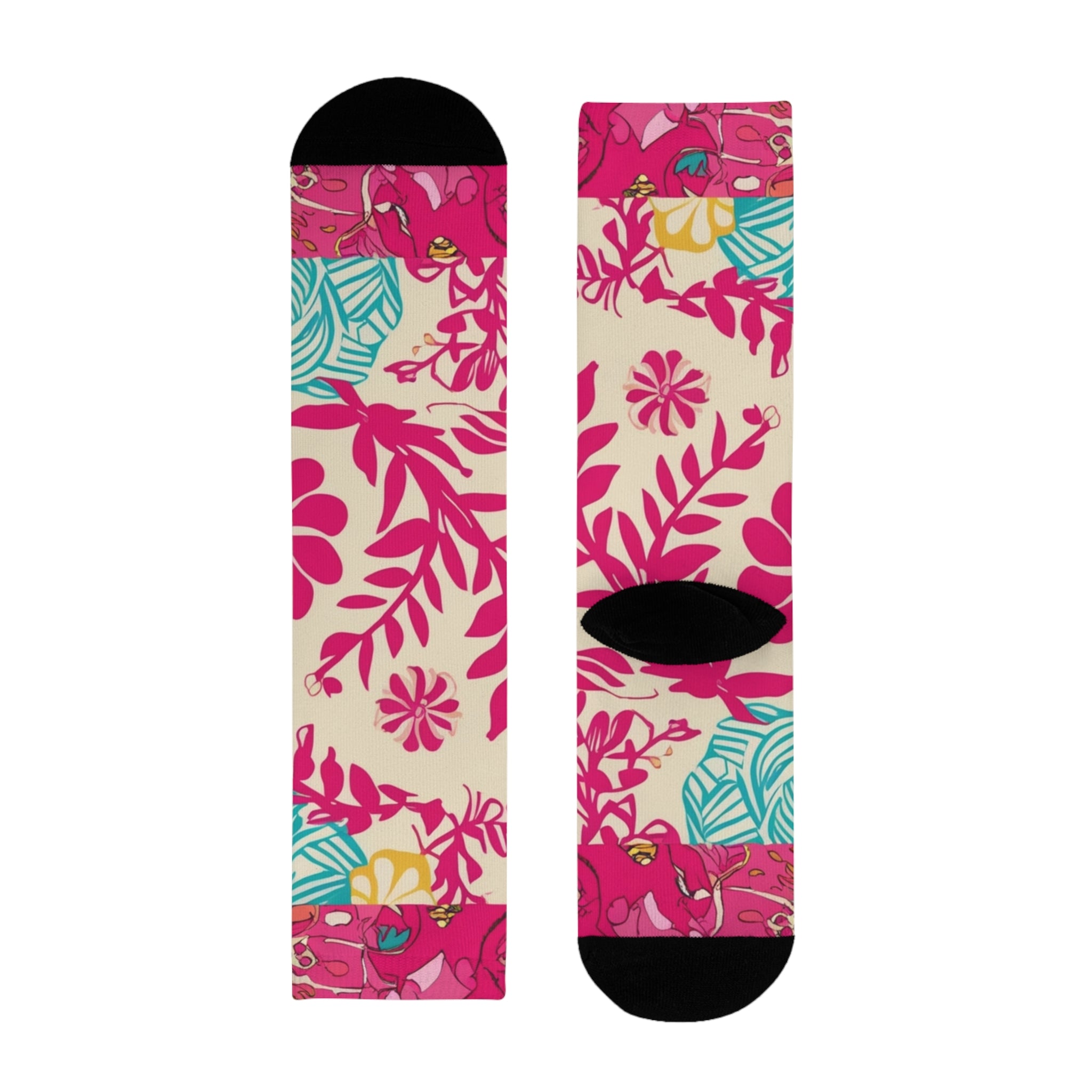 Floral Patchwork Crew Socks