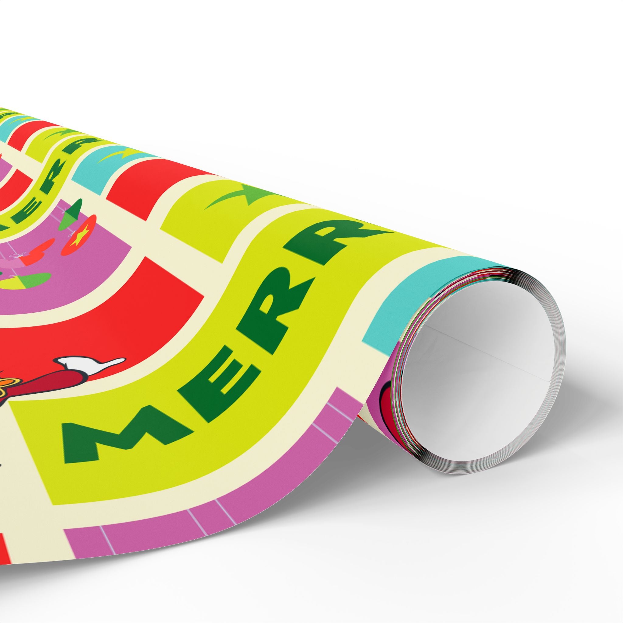 Christmas Patchwork Wrapping Paper — Merry XMAS Gift Wrap Roll