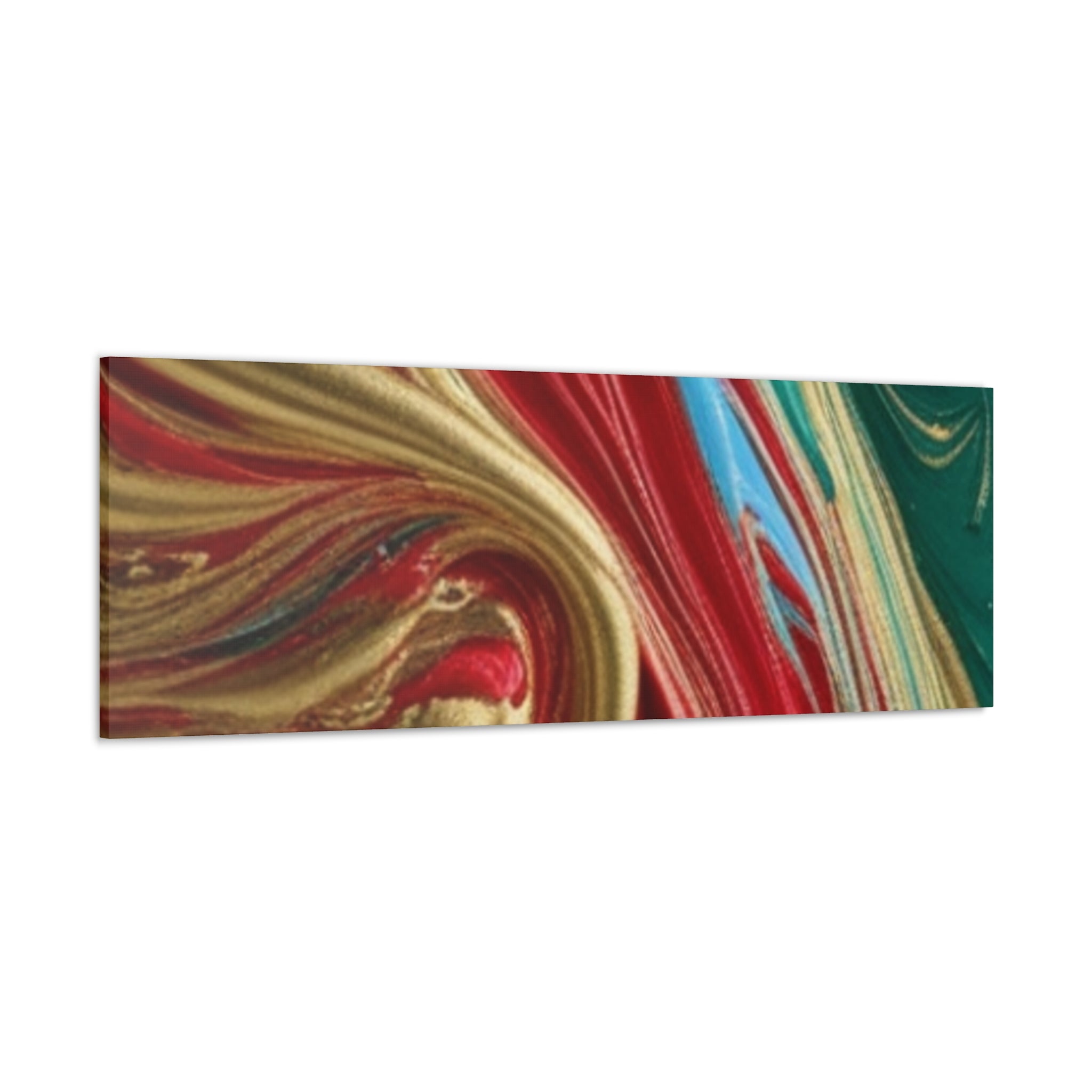 Abstract Swirl – Gold, Red, Blue, and Green Gallery Wrapped Canvas