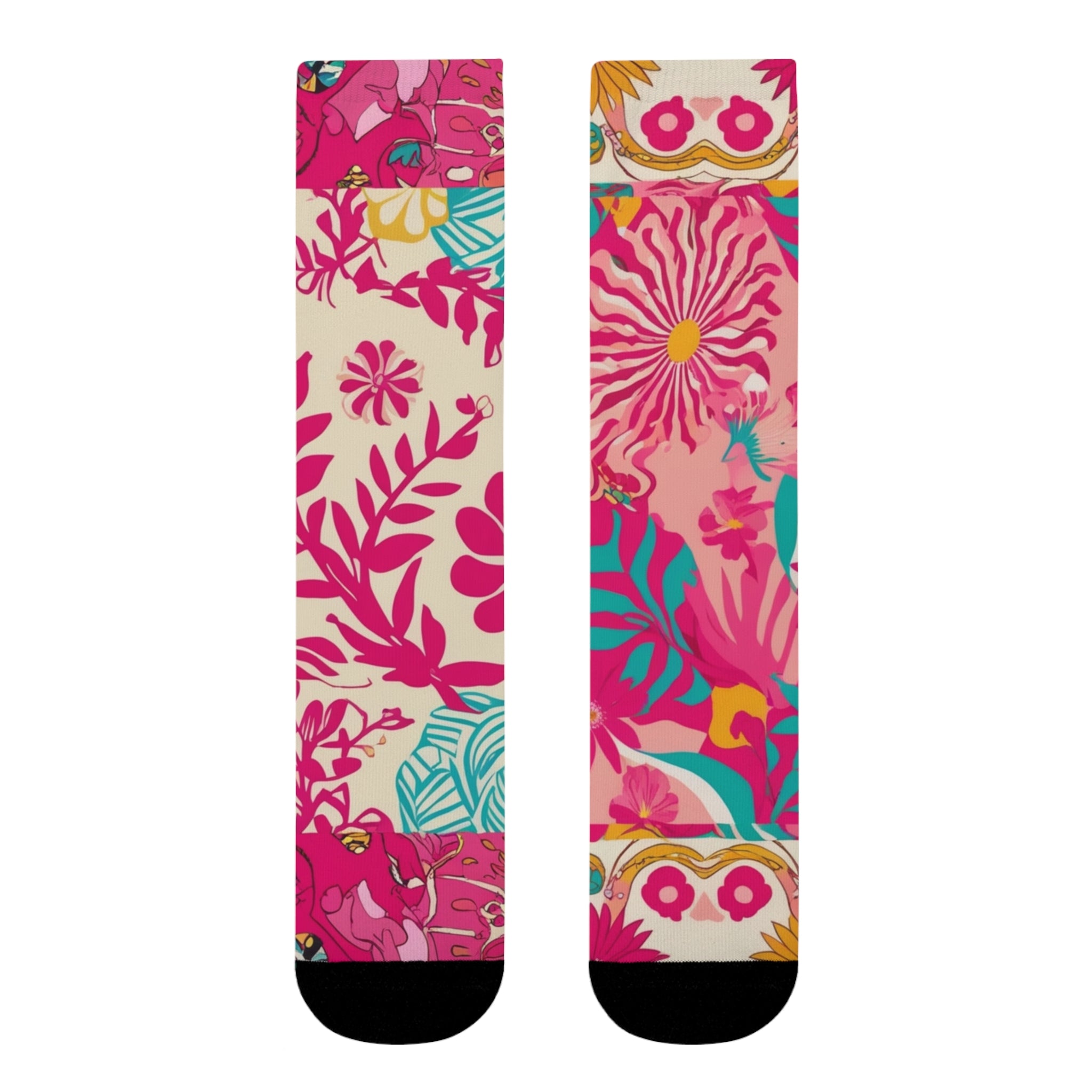 Floral Patchwork Crew Socks
