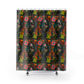 Bold Afrocentric Art Shower Curtain — Vibrant Floral Portrait Bathroom Decor