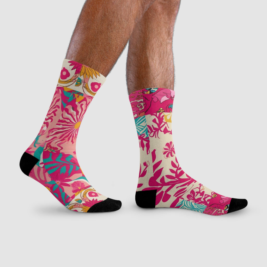 Floral Patchwork Crew Socks