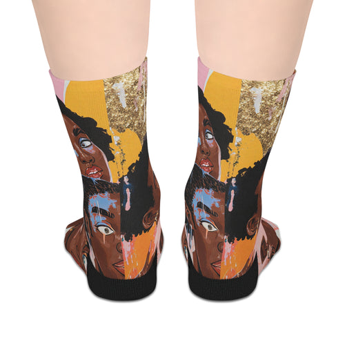 Afro Art Mid‑Calf Socks —