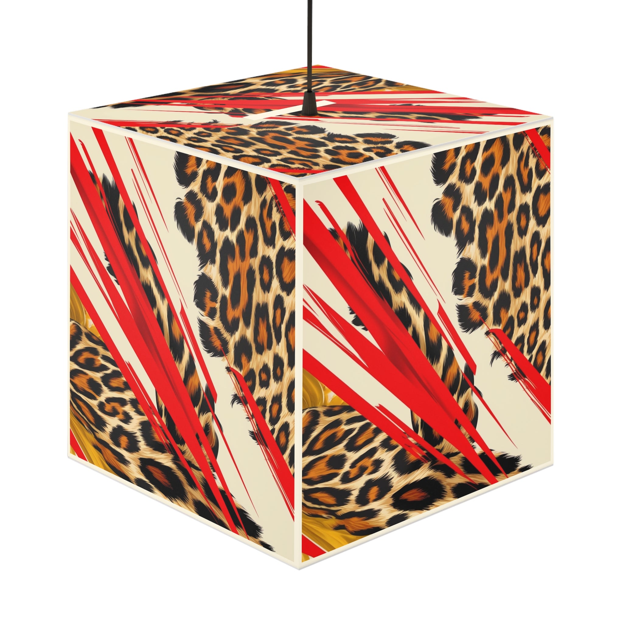 Wild Luxe Leopard Print Light Cube Lamp - Modern Home Decor