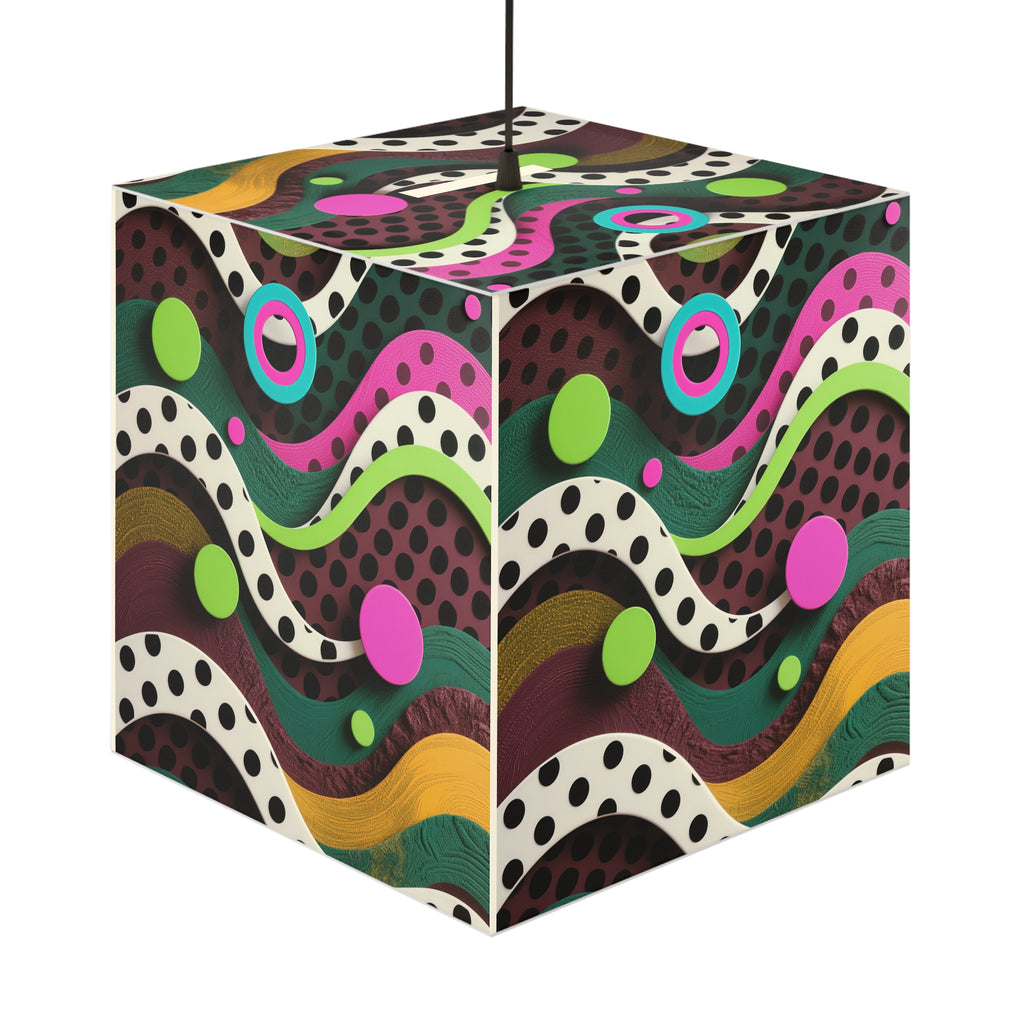 Retro Pop Art Cube Lamp — Colorful Abstract Pendant Light
