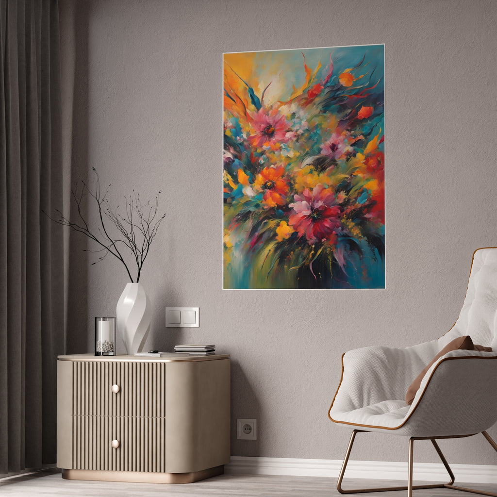 Abstract Flowers by Rise Gloss Posters