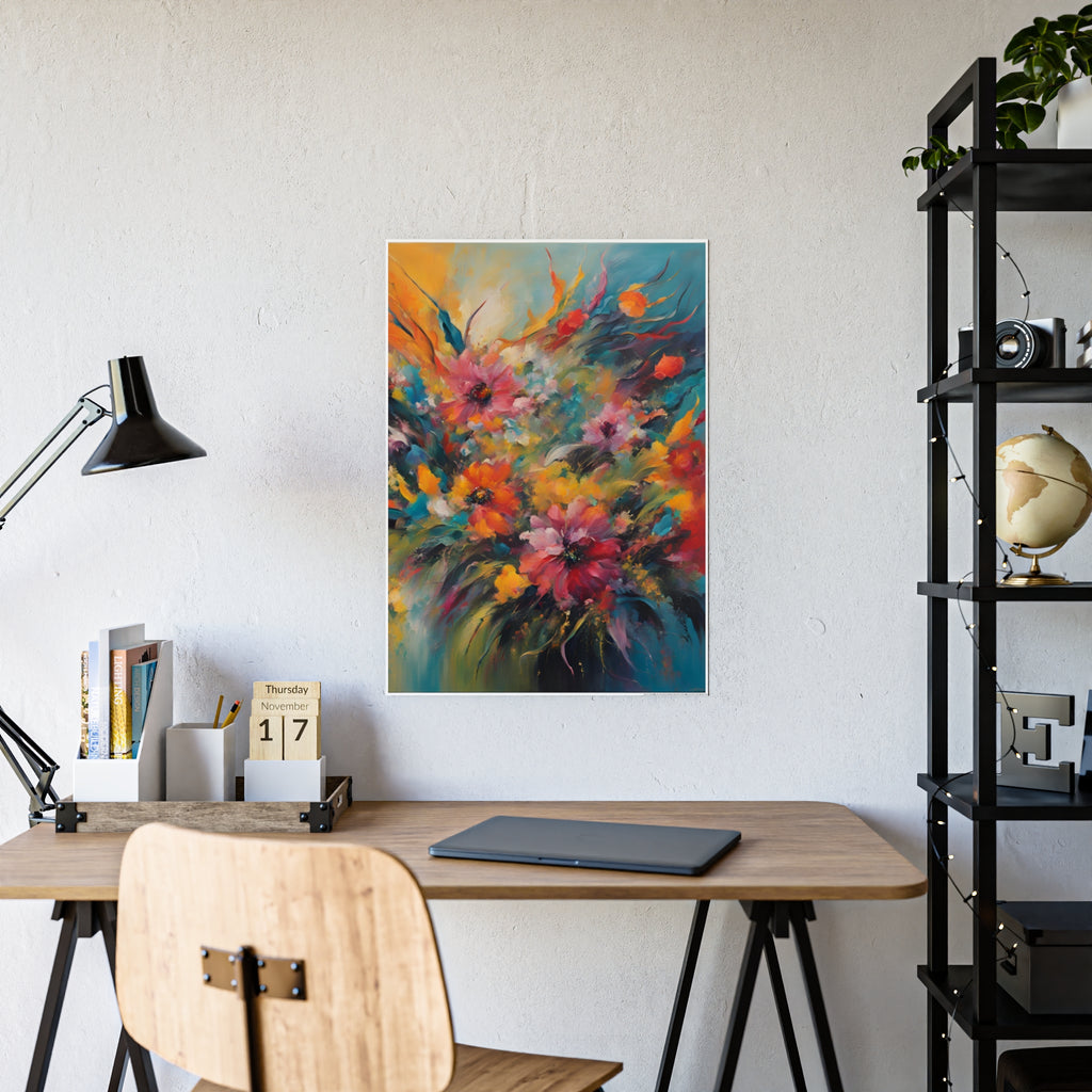 Abstract Flowers by Rise Gloss Posters
