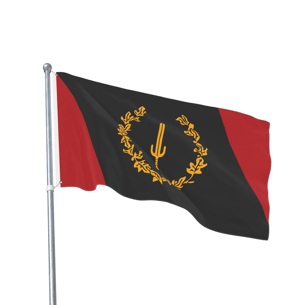 Black American Flag — Black & Red Laurel Crest Design
